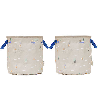 OYOY Aufbewahrungskörbe - 2er-Pack - Foxy - Medium+ - Beige/Blue