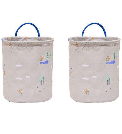OYOY Aufbewahrungskörbe - 2er-Pack - Foxy - Small - Beige/Blue