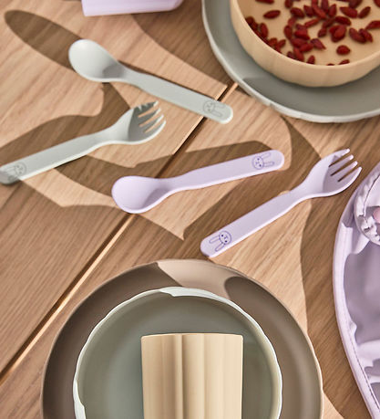 OYOY Barna hnífapör - Lífplast - 2 Partar - Pullo - Pale Myntugr