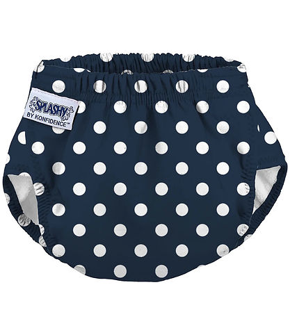 Konfidence Swim Diaper - E-Flex Splashy - Polka Navy/White Spo