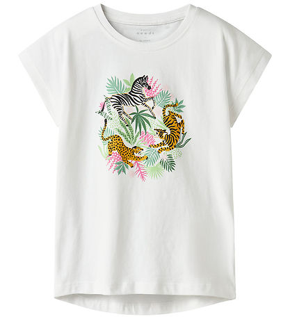Name It Stuttermabolur - NkfVigea - Bright White/Animals
