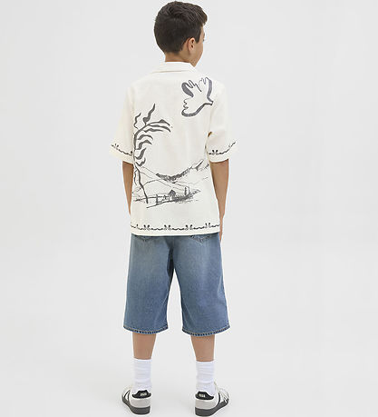 Jack & Jones Skyrta - JorAcapulco - Cloud Dansari M. Prentað