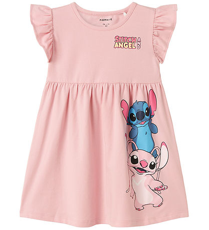 Name It Kjóll - NmfAssa - Stitch - Cameo Bleikt