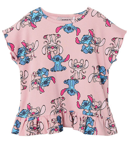 Name It Stuttermabolur - NmfAsbina - Stitch - Cameo Bleikt
