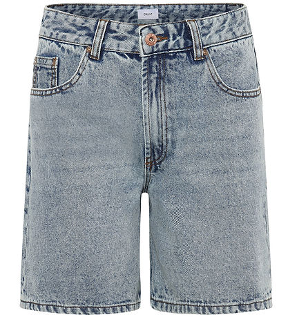 Grunt Stuttbuxur - GrGlori Mid-Rísa - Blue Vintage