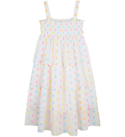 Billieblush Kleid - Weiß/Neon m. Punkte