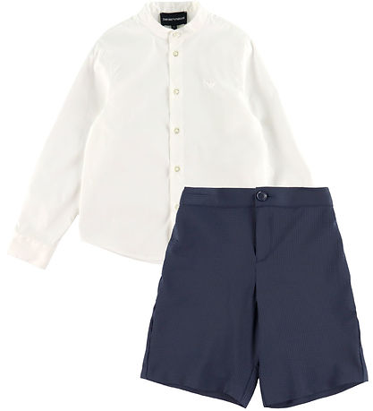 Emporio Armani Set - Overhemd/Shorts - Wit/Dark Navy
