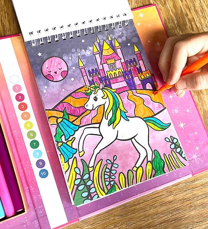 Tiger Tribe Colouring Set - Colour Town Numbers - Unicorn Dreami