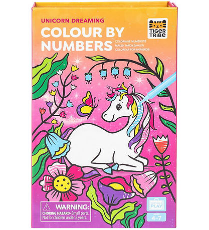 Tiger Tribe Colouring Set - Colour Town Numbers - Unicorn Dreami