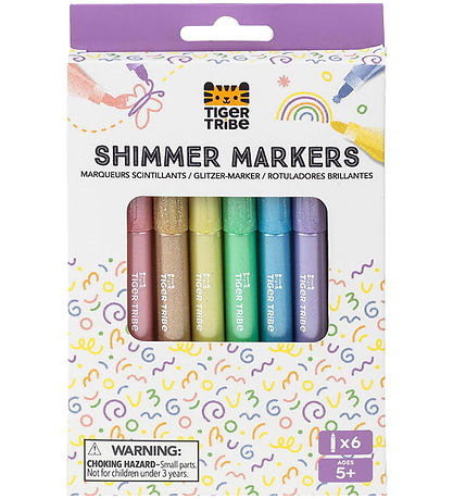 Tiger Tribe Tuschpennor - Shimmer Markörer - 6 st.