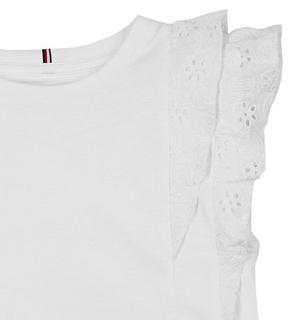 Tommy Hilfiger Topp - Broderi engelska - Vit
