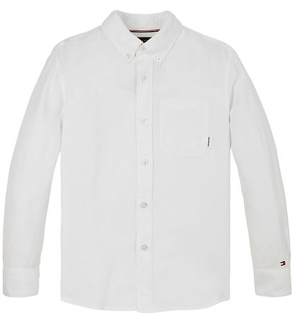 Tommy Hilfiger Skjorte - Lin - Linblanding - Hvit