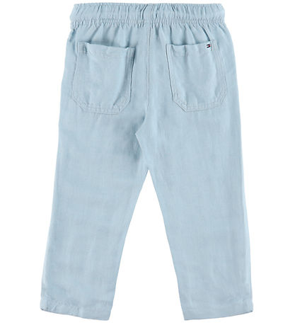 Tommy Hilfiger Byxor - Lin - Blåsigt Blue