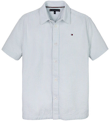 Tommy Hilfiger Skyrta - Seersucker - Breezy Blue White Stripe