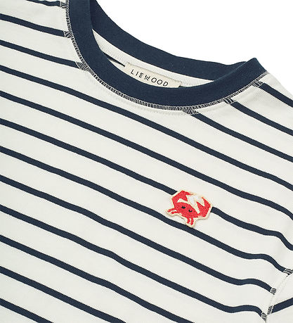 Liewood Stuttermabolur - Tyler - Stripes Classic Navy