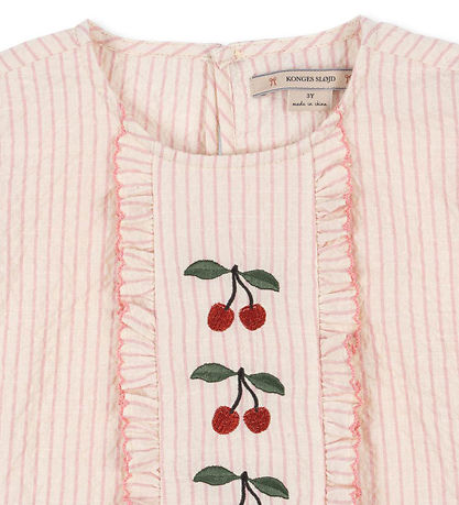 Konges Sløjd Stuttermabolur - Ellie - Peony Stripe