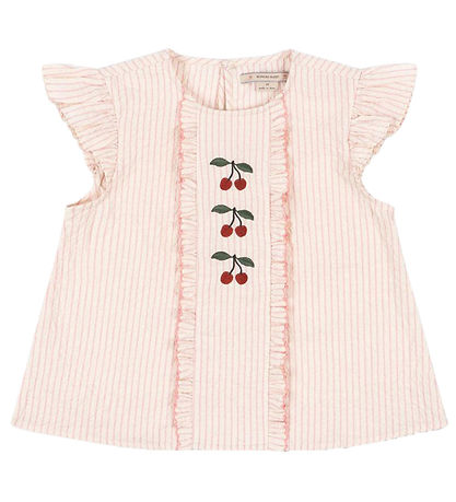 Konges Sløjd Stuttermabolur - Ellie - Peony Stripe