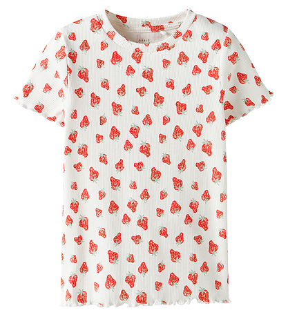 Name It T-shirt - NmfVemma - Bright White/Strawberry