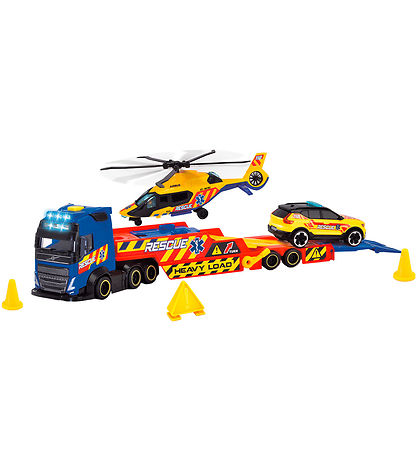 Dickie Toys Lastebil m. Utrykningskjøretøy - Redningstransporter