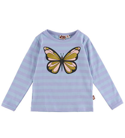 DYR-Cph Blússa - Dýrarómur - Lilac/Baby Blue Fiðrildi