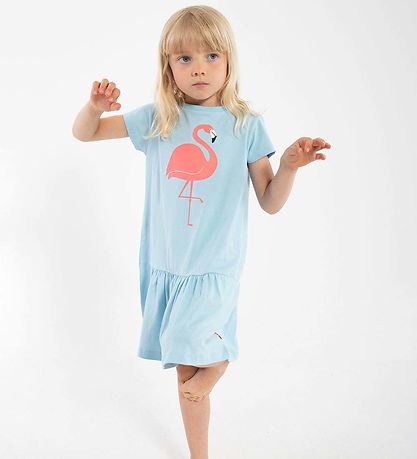 DYR-Cph Kleid - Tierisch munter - Baby Blue Flamingo