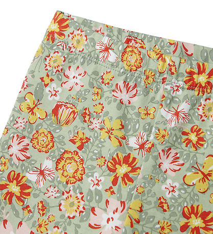 Name It Bicycle Shorts - NmfVayo - Aqua Gray w. Flowers