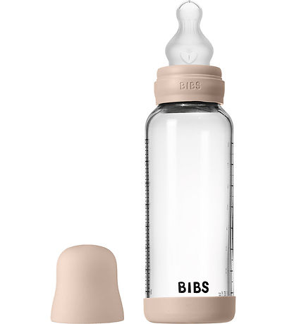 BIBS Nappflaska - 240 ml - Glas/Silikon - Blush