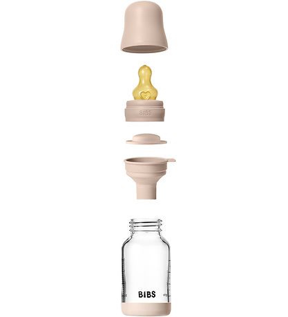 BIBS Peli - 120 ml - Gler/Náttúrulegt gúmmí - Blush