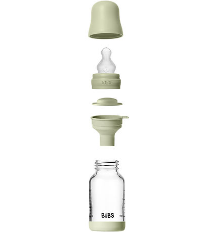 BIBS Nappflaska - 120 ml - Glas/Silikon - Sage