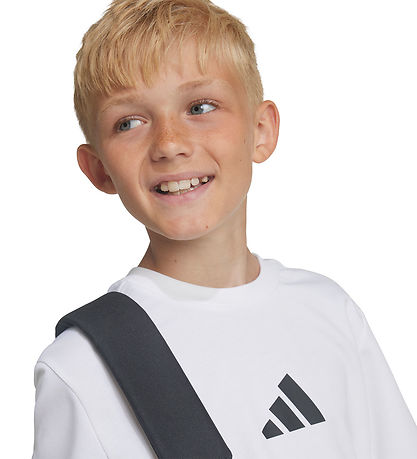 adidas Performance Stuttermabolur - J ZNE Tee - Hvítur/Svart