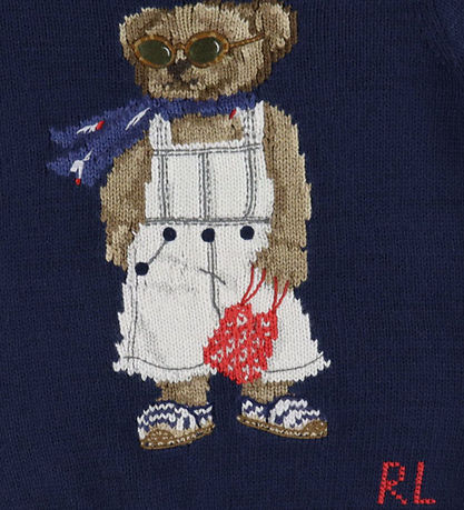 Polo Ralph Lauren T-shirt - Knitted - Navy w. Soft Toy