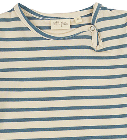 Petit Piao Bodysuit s/s - Total - Blue Mirage/Off White