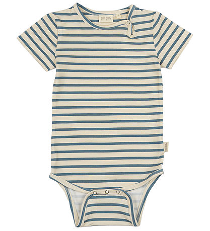 Petit Piao Bodysuit s/s - Total - Blue Mirage/Off White