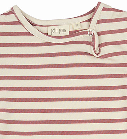Petit Piao Bodysuit s/s - Sum - Withered Rose/Off White