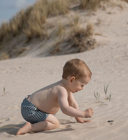 Petit Piao Swim Diaper - Diapers - Blue Mirage/Off White