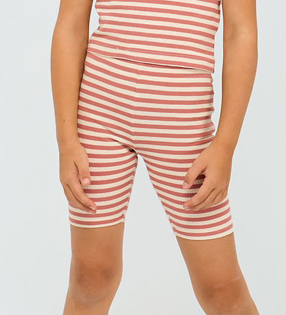 The New Bicycle Shorts - TnMoore - Rib - Old Rose Striped