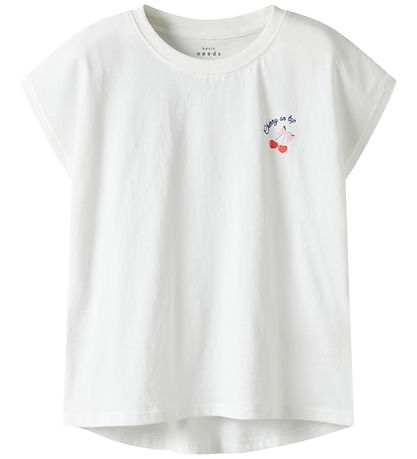 Name It Stuttermabolur - NkfVarutti - Bright White/Heart Cherry