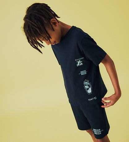 Name It Sweat Shorts - NkmHenlo - Dark Sapphire w. Print