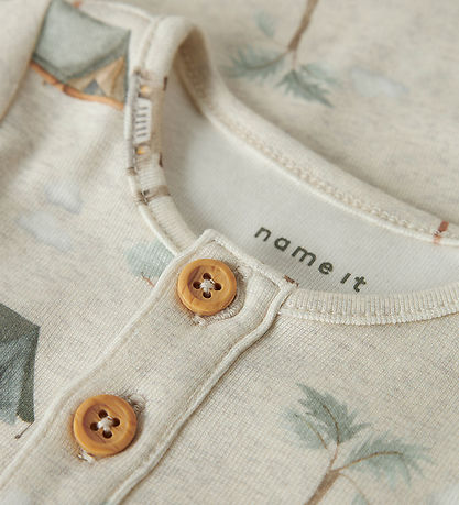 Name It Bodysuit l/s - NbmHelp - Peyote Melange w. Print