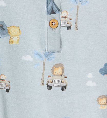 Name It Bodysuit l/s - NbmHelp - Pearl Blue w. Print