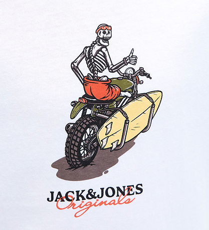 Jack & Jones Stuttermabolur - Jórskull - Bright White