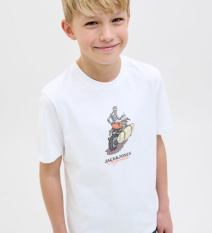 Jack & Jones Stuttermabolur - Jórskull - Bright White