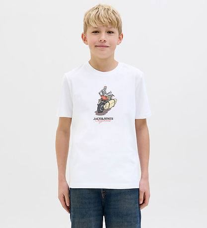 Jack & Jones Stuttermabolur - Jórskull - Bright White