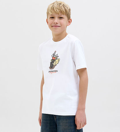 Jack & Jones Stuttermabolur - Jórskull - Bright White