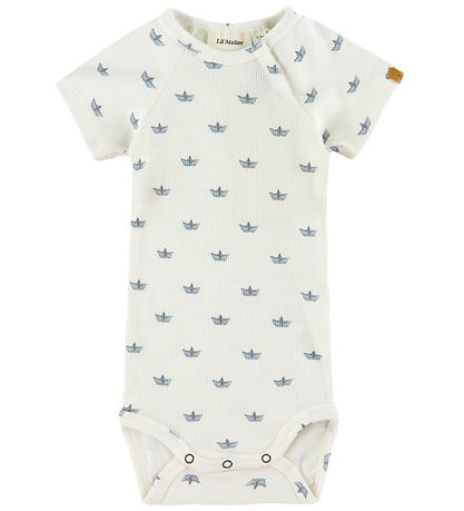 Lil' Atelier Bodysuit s/s - Rib - NbmLavo - Coconut Milk/Paper B