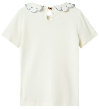 Lil' Atelier Stuttermabolur - NmfFundo Coconut Mlik/Zen Blue
