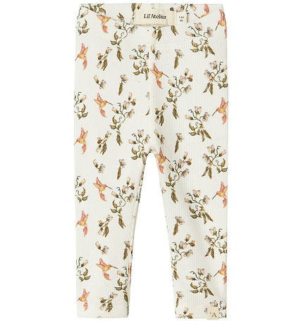 Lil' Atelier Leggings - NbfLavo - Kokosmjölk/Humming Bird