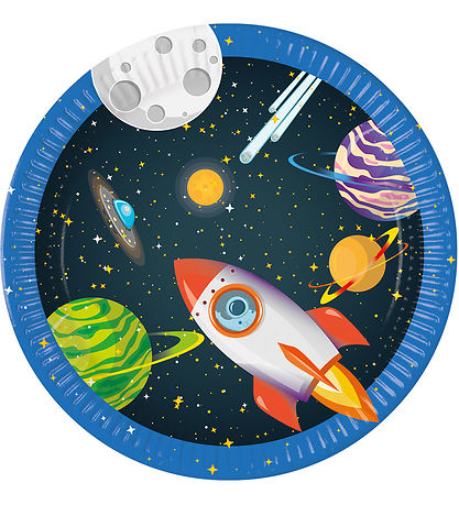 Decorata Party Paper plates - 8-Pack - 23 cm - Rocket Space
