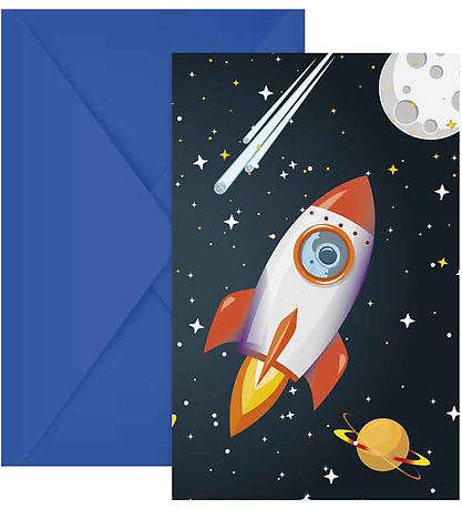 Decorata Party Invitations - 6-Pack - Rocket Space