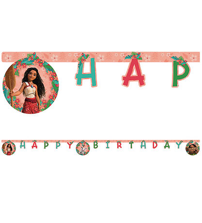 Decorata Party Happy Afmæli Banner - Moana II
